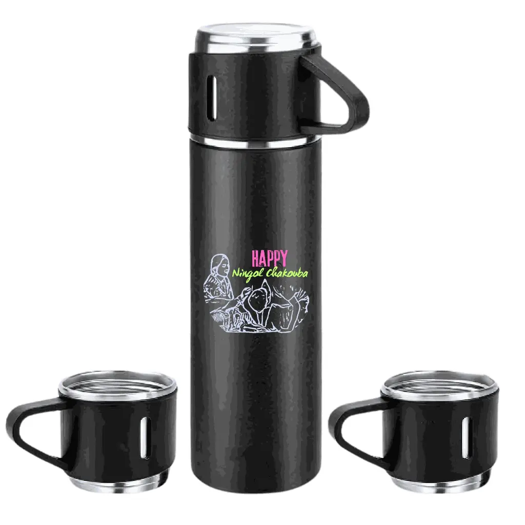 Ningol Chakouba Gift set - Vaccum flask set - Black